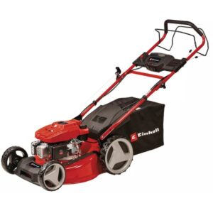 EINHELL Benzin-Rasenmäher GC-PM 46 SM HW-E Li (rot/schwarz, mit Hinterradantrieb, E-Starter mit Power X-Change Li-Ionen Akku 2Ah)