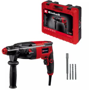 EINHELL Bohrhammer TC-RH 620 4F Kit (schwarz/rot, 620 Watt, E-Box Basic, inkl. Bohrer und Meißel)