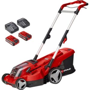 EINHELL Power X-Change Akku-Rasenmäher RASARRO 36/36, 36Volt (2x18V) (rot/schwarz, 2x Li-Ionen Akku Plus 3,0Ah)
