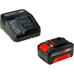 EINHELL Power-X-Change Starter-Kit A1, 18Volt 4Ah, Set (schwarz/rot, Akku + Ladegerät)