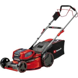 EINHELL Professional Akku-Rasenmäher GP-CM 36/52 S Li BL, 36Volt (2x18Volt) (rot/schwarz, 4x Li-Ionen Akku 5,2Ah, mit Hinterradantrieb Vario Speed)