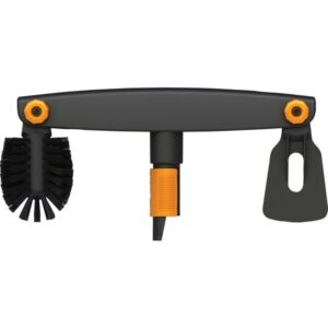 Fiskars QuikFit Dachrinnenreiniger, Besen (schwarz/orange, 4,5cm)