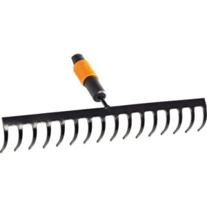 Fiskars QuikFit Rechen, 16 Zinken (schwarz/orange, 40cm)