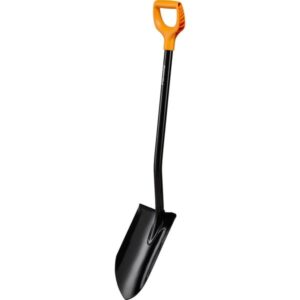 Fiskars Solid+ Spaten mit XL-Blatt (schwarz/orange, 20,5cm)