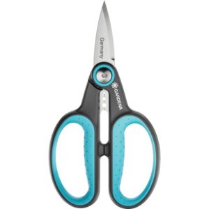 GARDENA Gartenschere HerbCut (grau/türkis, Kräuterschere mit Entblätterungsfunktion)