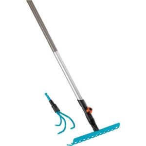 GARDENA combisystem-Grubber und -Rechen Komplettangebot (türkis/holz, 30cm, 9cm)