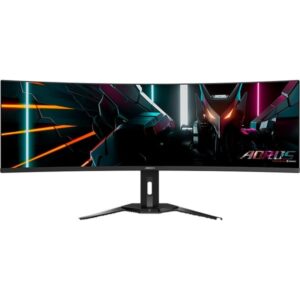 GIGABYTE AORUS CO49DQ, Gaming-Monitor (124.4 cm (49 Zoll), schwarz, DQHD, Curved, USB-C, AMD Free-Sync Premium Pro, 144Hz Panel)