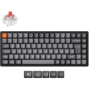 Keychron K2 Max, Gaming-Tastatur (schwarz/grau, DE-Layout, Keychron Super Red, Aluminiumrahmen, RGB)