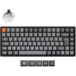 Keychron K2 Max, Gaming-Tastatur (schwarz/grau, DE-Layout, Keychron Super Brown, Aluminiumrahmen, RGB)