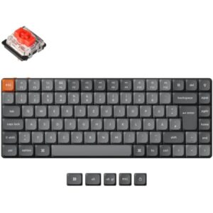 Keychron K3 Max, Gaming-Tastatur (grau/orange, DE-Layout, Gateron Low Profile 2.0 Mechanical Red, Hot-Swap, Aluminiumrahmen, RGB)