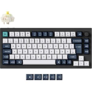 Keychron Q1 Max, Gaming-Tastatur (schwarz/mehrfarbig, DE-Layout, Gateron Jupiter Banana, Hot-Swap, Aluminiumrahmen, RGB)