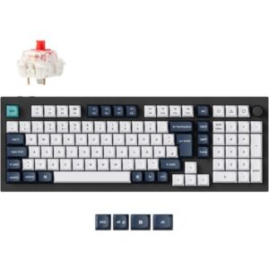 Keychron Q5 Max, Gaming-Tastatur (schwarz/mehrfarbig, DE-Layout, Gateron Jupiter Red, Hot-Swap, Aluminiumrahmen, RGB)
