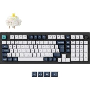 Keychron Q5 Max, Gaming-Tastatur (schwarz/mehrfarbig, DE-Layout, Gateron Jupiter Banana, Hot-Swap, Aluminiumrahmen, RGB)