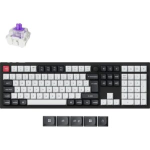 Keychron Q6 HE, Gaming-Tastatur (schwarz/holz, DE-Layout, Gateron Double-Rail Magnetic Nebula, Aluminiumrahmen)