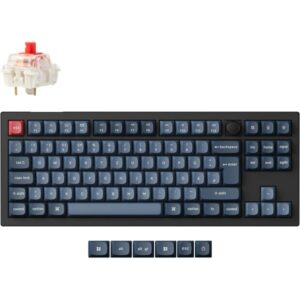 Keychron V3 Max, Gaming-Tastatur (schwarz/blaugrau, DE-Layout, Gateron Jupiter Red, Hot-Swap, RGB)