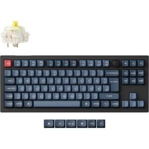 Keychron V3 Max, Gaming-Tastatur (schwarz/blaugrau, DE-Layout, Gateron Jupiter Banana, Hot-Swap, RGB)