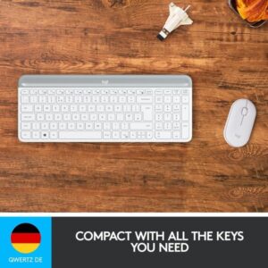 Logitech MK470 Slim Combo, Desktop-Set (weiß, DE-Layout, Scherenmechanik)
