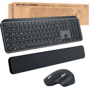 Logitech MX Keys Combo for Business Gen 2, Desktop-Set (graphit, DE-Layout, Scherenmechanik, Logi Bolt, Bluetooth, kompatibel mit PC/Mac/iPad/Android)