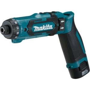 Makita Akku-Knickschrauber DF012DSE, 7,2Volt, Bohrschrauber (blau/schwarz, 2x Li-Ionen Akku 1,5Ah, Koffer)