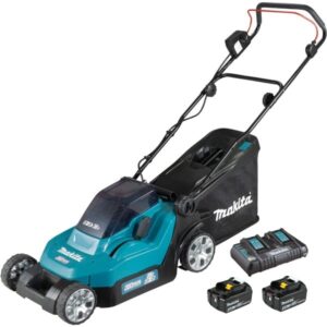 Makita Akku-Rasenmäher DLM382PM2, 36Volt (2x18Volt) (blau/schwarz, 2x Li-Ionen Akku 4,0Ah)
