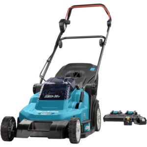 Makita Akku-Rasenmäher DLM432PT2, 36Volt (2x18Volt) (blau/schwarz, 2x Li-Ion Akku 5,0Ah)