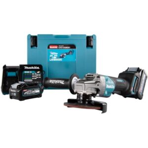 Makita Akku-Winkelschleifer GA013GM201 XGT, 40Volt (blau/schwarz, 2x Li-Ion XGT Akku 4,0Ah, MAKPAC Gr.4)