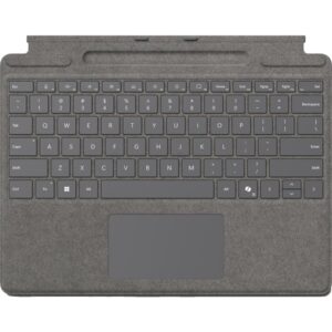 Microsoft Surface Pro Keyboard mit Stiftaufbewahrung, Tastatur (platin, DE-Layout, für Surface Pro (11. Edition)/10 for Business/9/8)