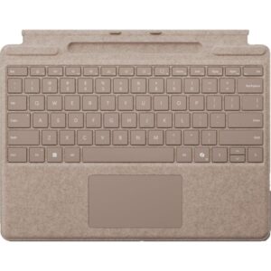 Microsoft Surface Pro Keyboard mit Stiftaufbewahrung, Tastatur (beige, DE-Layout, für Surface Pro (11. Edition)/10 for Business/9/8)