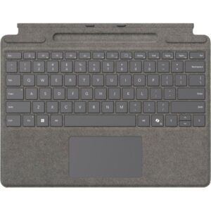 Microsoft Surface Pro Keyboard mit Stiftaufbewahrung for Business, Tastatur (platin, DE-Layout, für Surface Pro 10/9/8/X for Business)