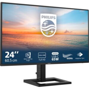 Philips 24E1N1300AE/00, LED-Monitor (61 cm (24 Zoll), schwarz, FullHD, IPS, Adaptive-Sync, USB-C, Ergonomischer Standfuß, 100Hz Panel)