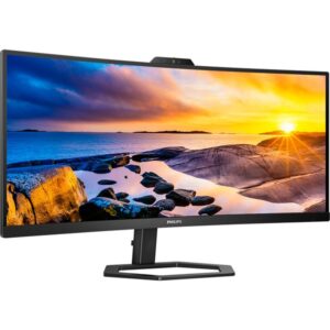 Philips 34E1C5600HE/00, LED-Monitor (86.36 cm (34 Zoll), schwarz, DisplayPort, HDMI, Adaptive-Sync, USB-C, Curved, Webcam, 100Hz Panel)