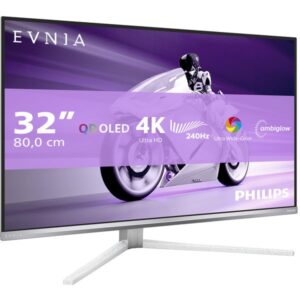 Philips Evnia 32M2N8900 QD-OLED, Gaming-Monitor (80 cm (31.5 Zoll), weiß, UltraHD/4K, Ambiglow, HDMI, DP, USB-C, USB-Hub, KVM, 240Hz Panel)