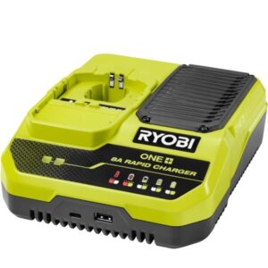 Ryobi 18 V ONE+ Akku-Schnellladegerät RC18180 (grün/grau, Ladestrom 8,0A)