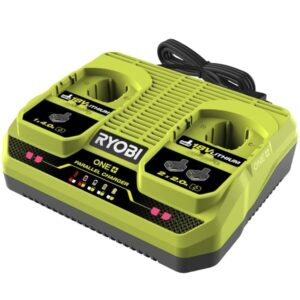Ryobi 18 V ONE+ Duo-Akku-Ladegerät RC18240 (grün/grau, Ladestrom 4,0A + 2,0A)