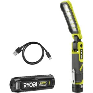 Ryobi 4V Akku-Stableuchte RLI4-120G, Taschenlampe (mit Akku und Ladekabel)
