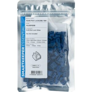 SMARTKEEPER ESSENTIAL RJ45 Port Lock (NL03), Einsteckschloss (Farbcode Dunkelblau, 100 Stück)