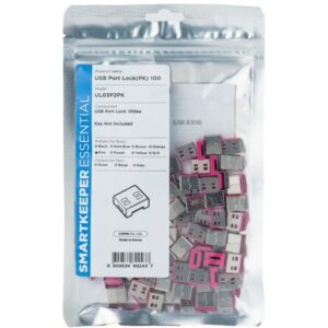 SMARTKEEPER ESSENTIAL USB-A Port Lock (UL03), Einsteckschloss (Farbcode Pink, 100 Stück)