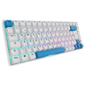 Sharkoon SKILLER SGK50 S3 PBT, Gaming-Tastatur (weiß/hellblau, DE-Layout, Gateron G Pro 3.0 Yellow)