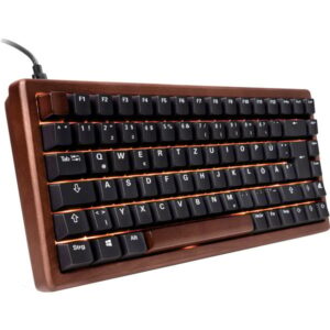 Sharkoon SKILLER SGK50 S3 Wood PBT, Gaming-Tastatur (holz/schwarz, DE-Layout, Gateron G Pro 3.0 Yellow)