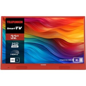 Telefunken PL32OI Mobiler-Akku-TV, LED-Fernseher (80 cm (32 Zoll), orange, WXGA (HD-ready), Triple Tuner, Akku, Smart-TV)
