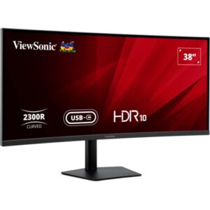 ViewSonic VA3820C, LED-Monitor (95.3 cm (37.5 Zoll), schwarz, UWQHD+, IPS, Curved, USB-C, USB-Hub)
