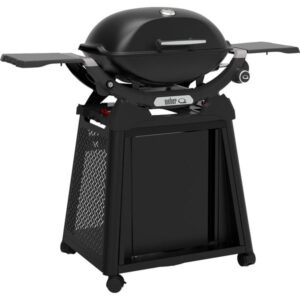 Weber Gasgrill Q 2200N mit Premium-Rollwagen (schwarz, 4,10 kW, mit Seitentischen)