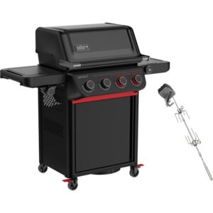 Weber Gasgrill Spirit EP-435R GBS, Stealth-Edition (schwarz/rot, 13,78 kW, mit Sear Zone, Seitenbrenner und Drehspieß, Modell 2025)