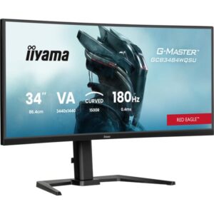 iiyama G-Master GCB3484WQSU-B1 RED EAGLE CURVED, Gaming-Monitor (86.4 cm (34 Zoll), schwarz, WQHD, Curved, VA, Free-Sync Premium, USB-C, 180Hz Panel)
