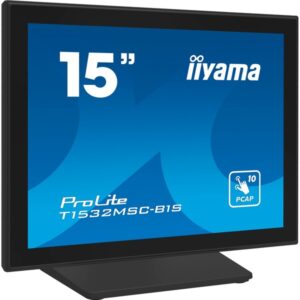 iiyama ProLite T1532MSC-B1S, LED-Monitor (38 cm (15 Zoll), schwarz (matt), XGA, TN, VGA, HDMI, DisplayPort)