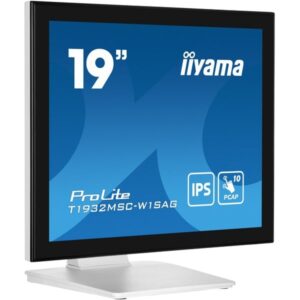 iiyama ProLite T1932MSC-W1SAG, LED-Monitor (48 cm (19 Zoll), weiß (matt), SXGA, IPS, Touchscreen)