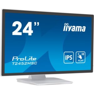 iiyama ProLite T2452MSC-W1, LED-Monitor (61 cm (24 Zoll), weiß/schwarz, FullHD, IPS, Touchscreen)