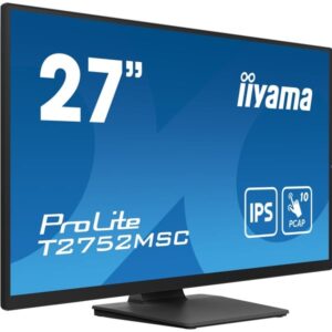 iiyama ProLite T2752MSC-B1, LED-Monitor (68.6 cm (27 Zoll), schwarz (matt), Full HD, IPS, Touchscreen, HDMI, DisplayPort, USB )