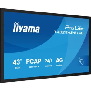 iiyama ProLite T4329AS-B1AG, LED-Monitor (108 cm (42.5 Zoll), schwarz (matt), UltraHD/4K, VA, Touchscreen, Android, USB-C)
