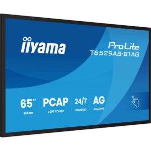 iiyama ProLite T6529AS-B1AG, LED-Monitor (164 cm (64.5 Zoll), schwarz (matt), UltraHD/4K, VA, Touchscreen, Android, USB-C)